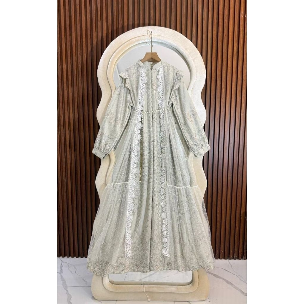 (free belt) Mawar Dress Ori By EXTU / Gamis Raya 2026