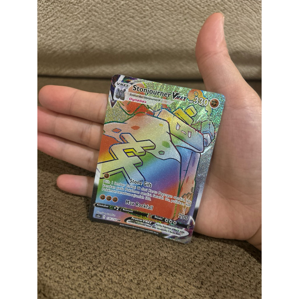 kartu pokemon Stonjourner VmaX 176/154 HR