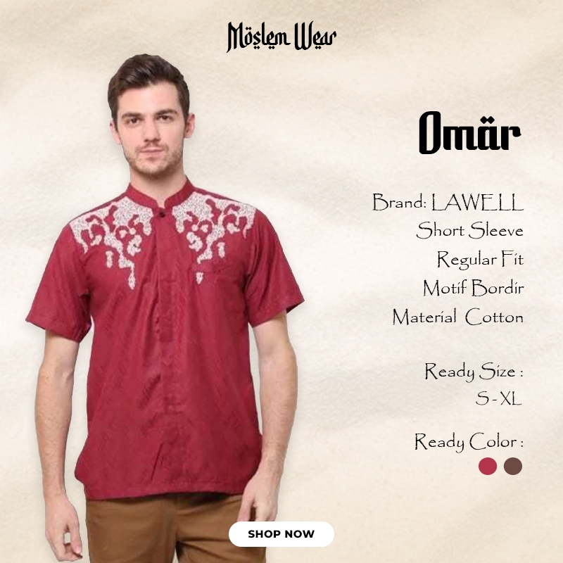 [5] Lawell Baju Koko Pria Lengan Pendek Regular Fit Embroidery