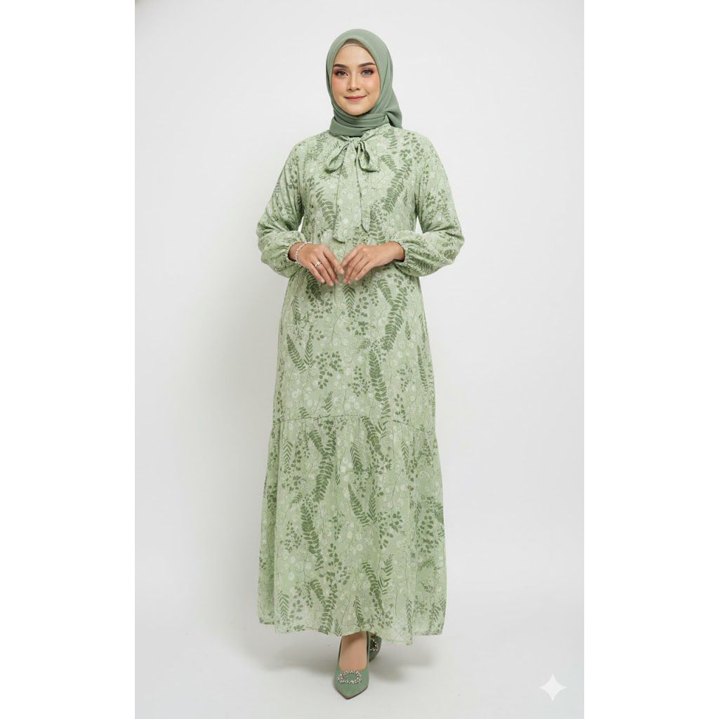 Eprise Gamis N  - FP694C Green | Gaun Maxi Wanita Muslim | Dress Gamis | Dress Lebaran