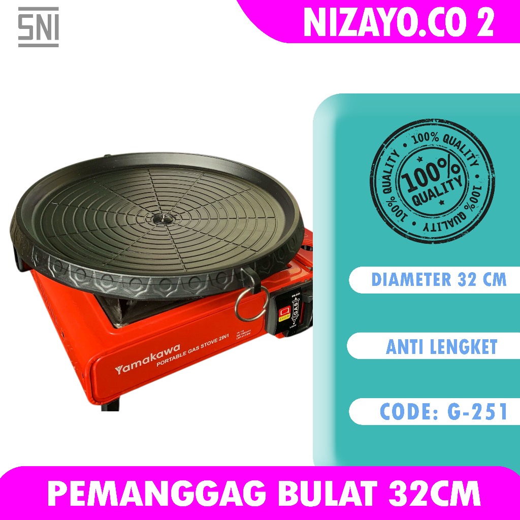 Panggangan Bulat 32 cm Serbaguna - Alat Bakar Daging BBQ & Sosis