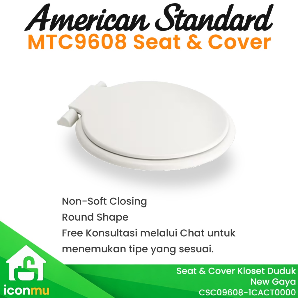 American Standard Tutup Closet Seat Covet Putih Original Kloset Granada New Gaya