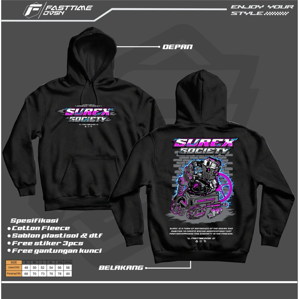 Hoodie supermoto herex society