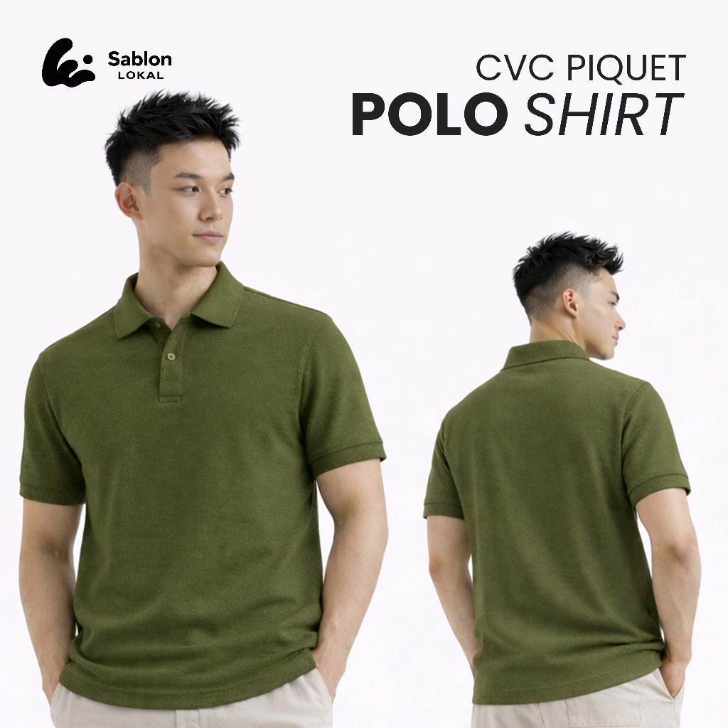 Army Green Polo Shirt Pria Kaos Kerah Premium Cotton Pique | Kaos Polo Pria Premium