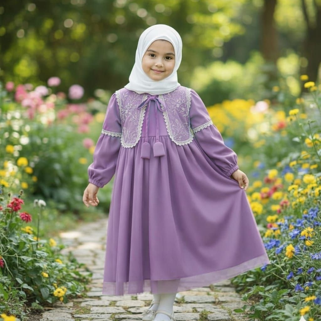 Gamis Rayon Anak Tile Renda