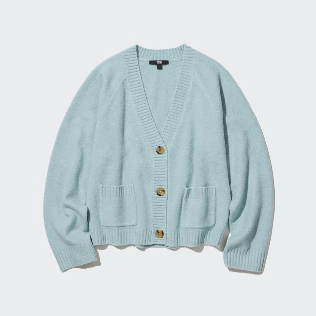 [ Preloved ] UNIQLO - Souffle Yarn Cardigan Light Blue