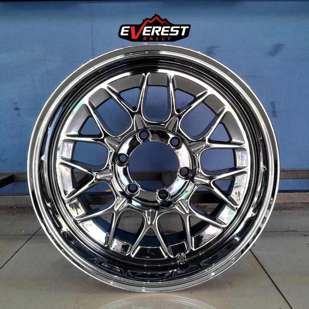 Terbaru Pelek Mobil Triton, Strada, Pajero Ring 17 Black Chrome HSR DULUPI