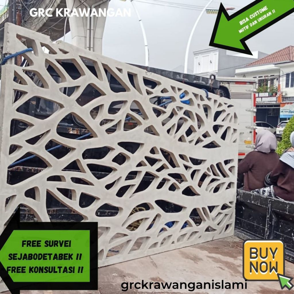 GRC krawangan motif daun