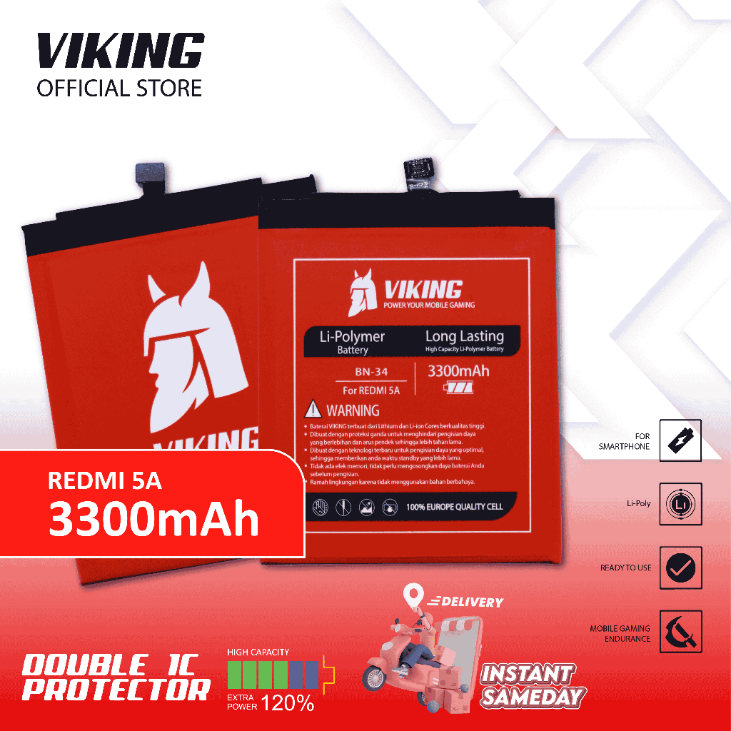 VIKING Baterai Redmi 5A BN34 Double Power