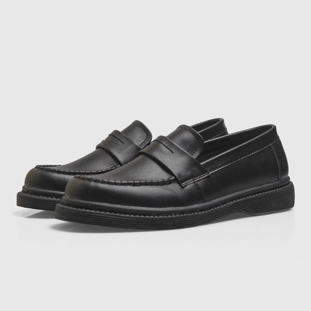 Navara Footwear - Sepatu Pria Formal Loafers Casual Kulit Sintetis Hitam | NVR Debonaire 141