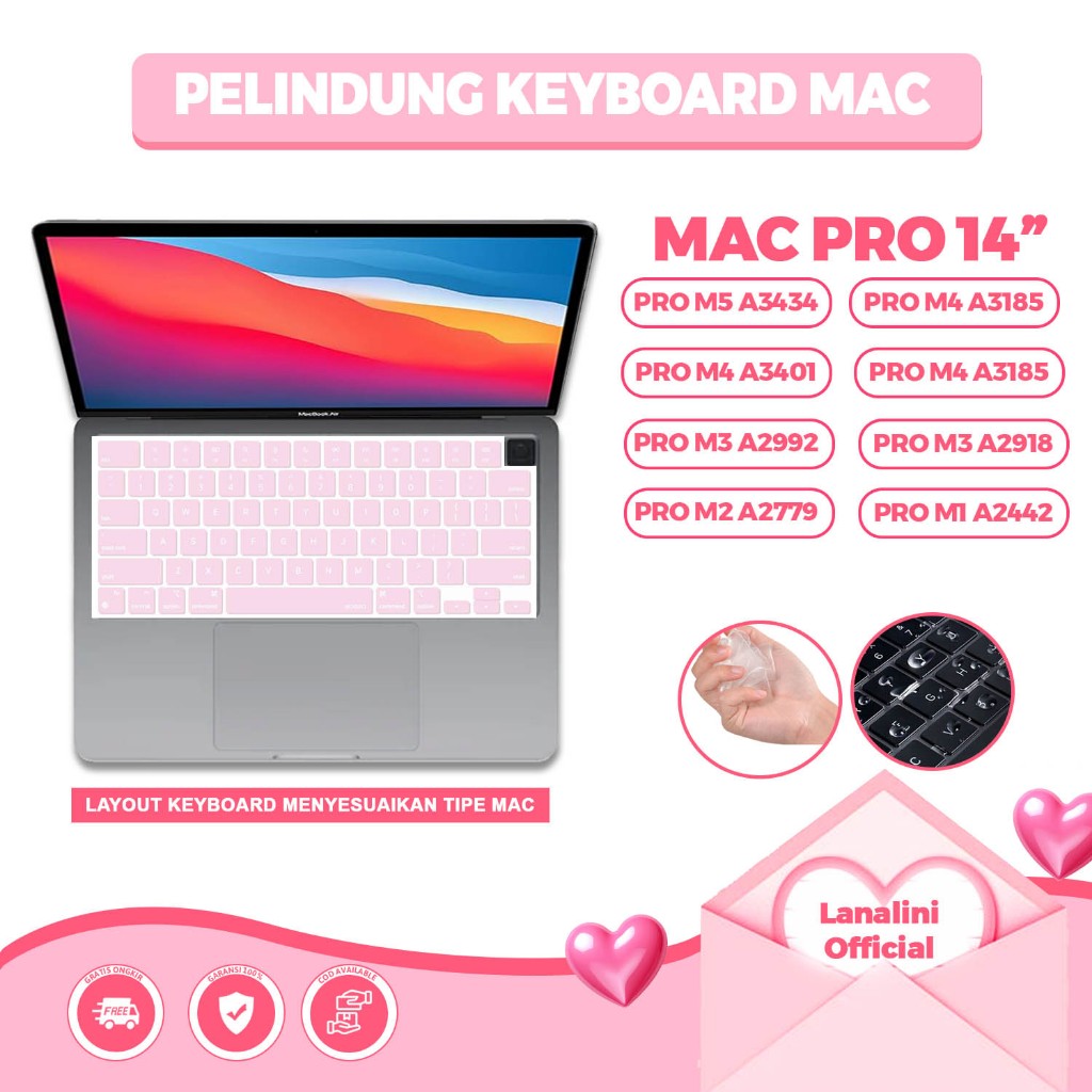 Keyboard Protector Pastel MacBook Pro M5 M4 M3 M2 M1 14.2 14" 14 inch Key board Cover Chip Pro M4 Ma
