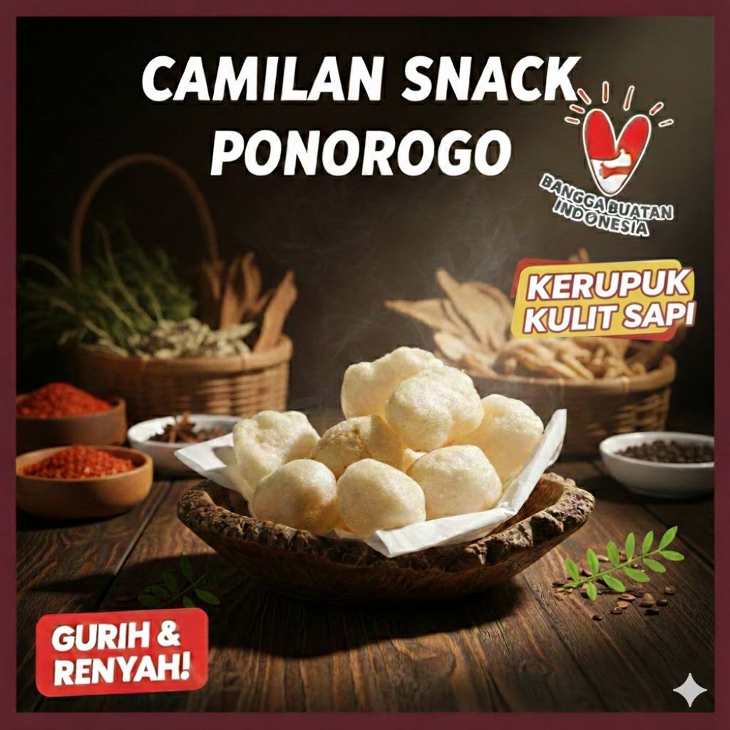 CAMILAN KERUPUK RAMBAK KULIT SAPI GURIH DAN RENYAH OLEH-OLEH PONOROGO