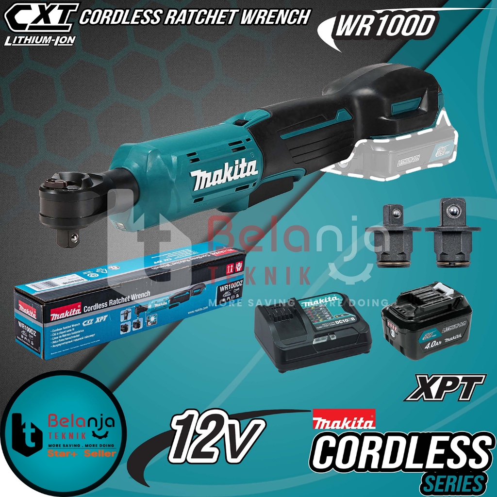 Makita Ratchet Cordless WR100DZ Rachet Sock 12V Socket Set 12V 4 AH