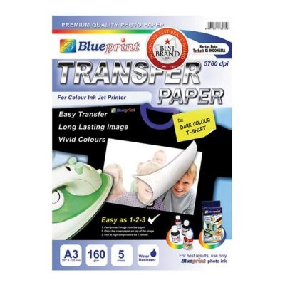 Transfer Paper BP Blueprint 160 Gram A3 5 Lembar Sablon Kaos Warna Gelap