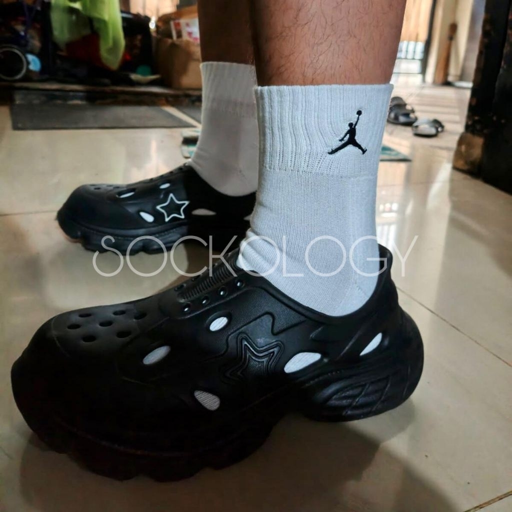 (GROSIR @39.250) Kaos kaki Jordan sport bordir tebal 3/4 diatas mata kaki olahraga bola basket tebal