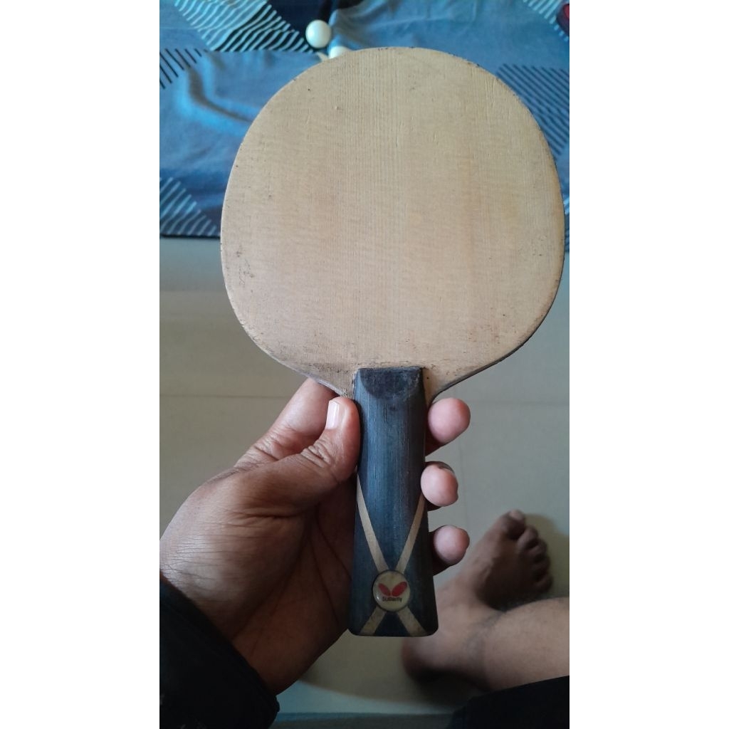 bet pingpong butterfly kreanga kevlar toply kayu hinoki ori bekas 1 pcs