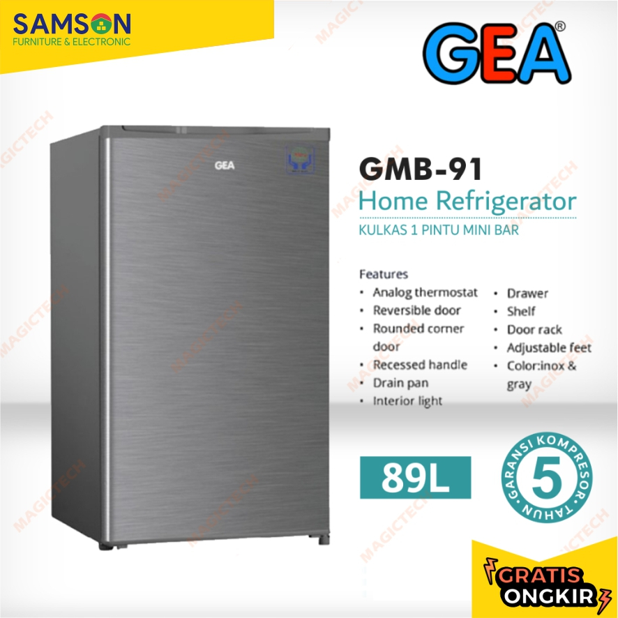 KULKAS GEA 1 PINTU GMB-91 MINI BAR 89L