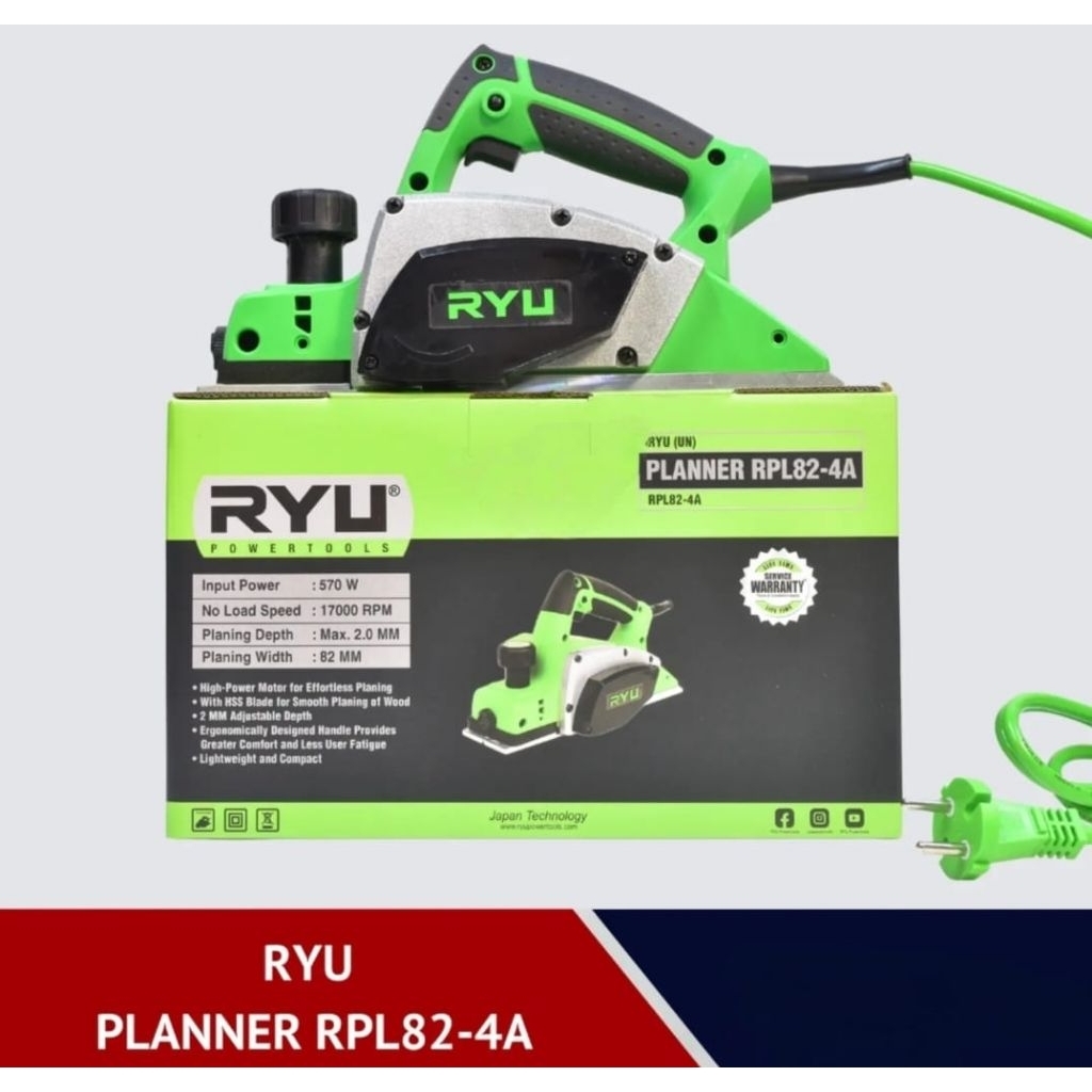 RYU Mesin Serut Kayu Listrik Planner RPL 82-4A / Mesin Sugu Ketam Kayu