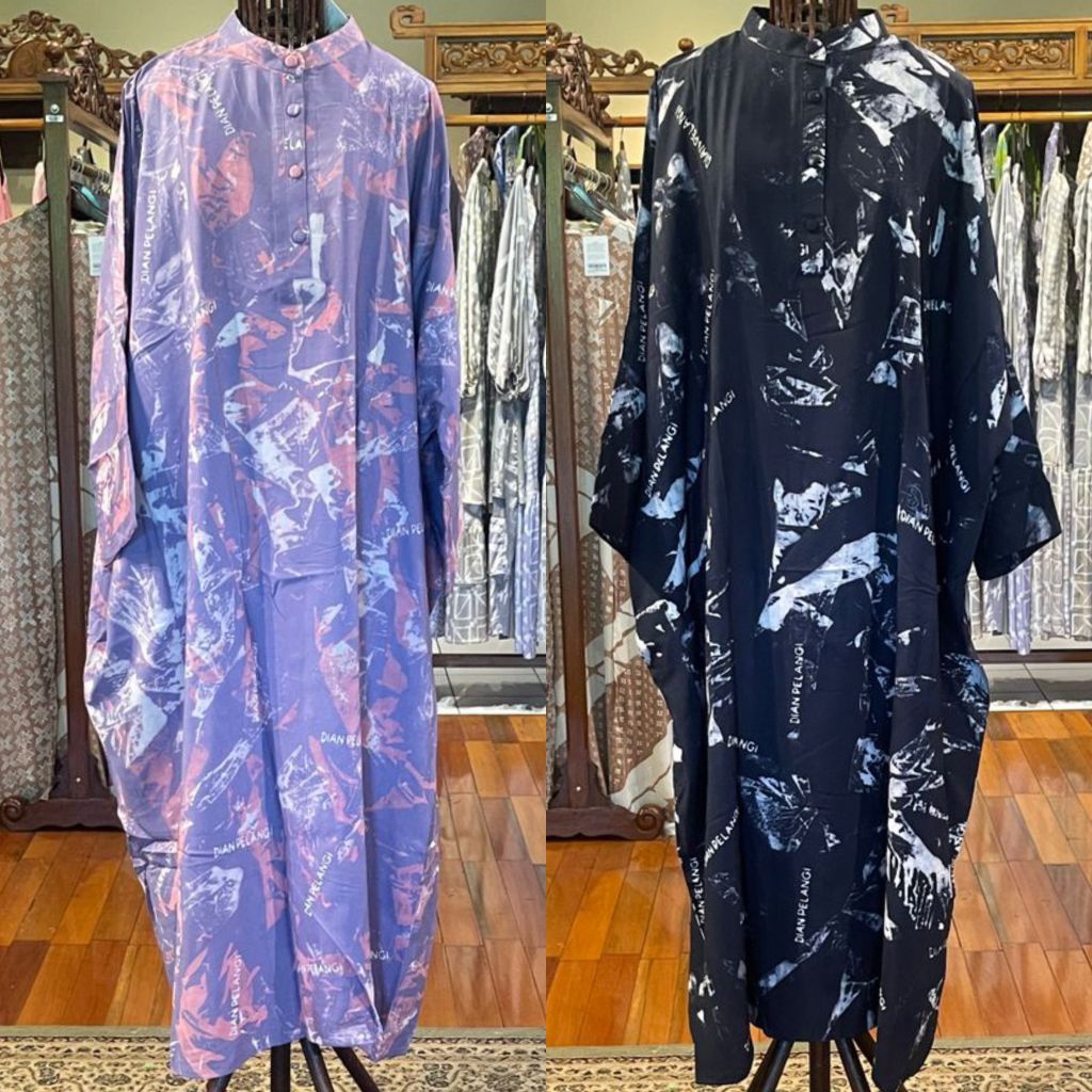 Lila Kaftan by Dian Pelangi LIMITED EDITION Busana Homey Muslim Home Gamis Dress Casual Formal Wanit