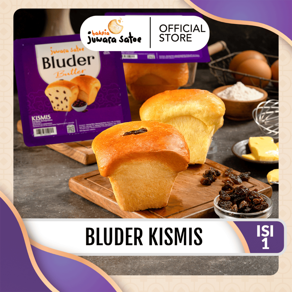JUWARA SATOE [ 1 pcs ] Bluder Butter Kismis - Oleh Oleh Khas Jogja