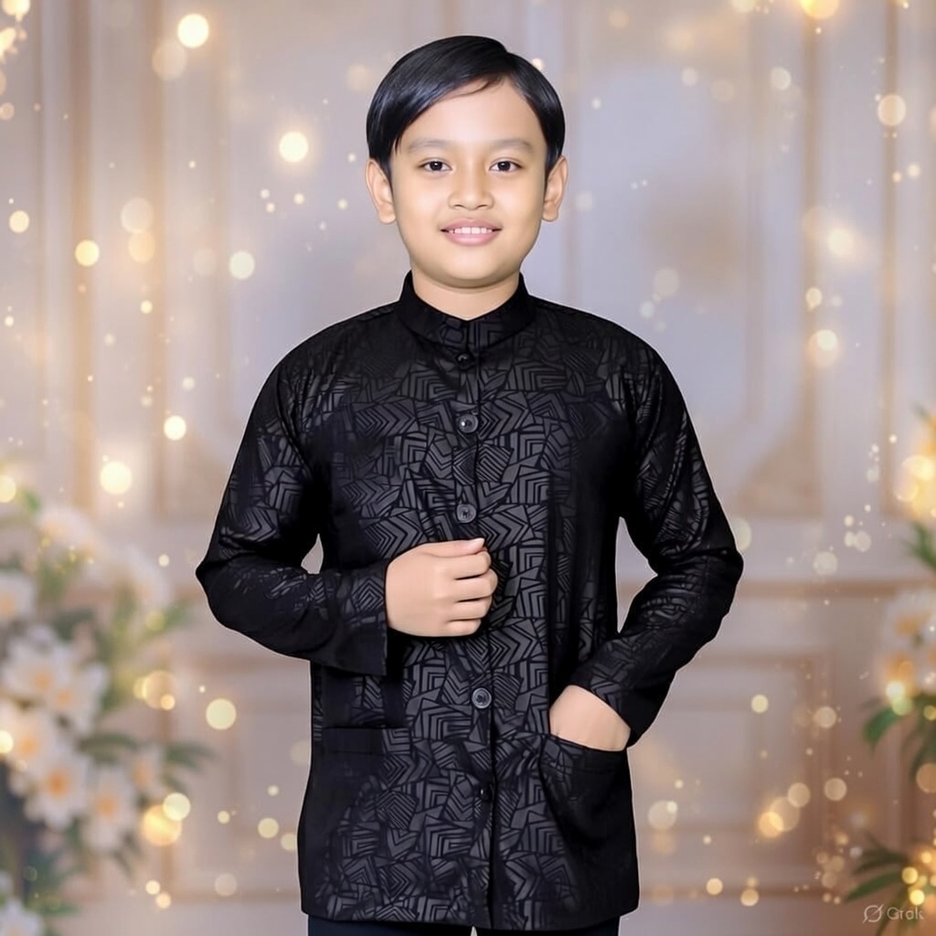 koko haibah anak bahan wolfis embos premium