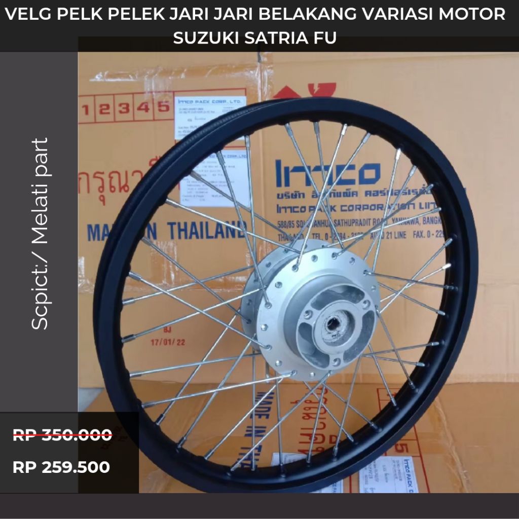 Promo  Velg Pelk Pelek Jari Jari Belakang Variasi Motor Suzuki Satria Fu