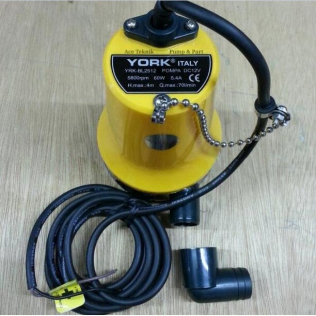 YRK-BL2512 POMPA AIR CELUP DC YORK POMPA CELUP KAPAL 12VOLT ( DISCONTINUE ) PENGGANTI AQUAFLO / MOTE