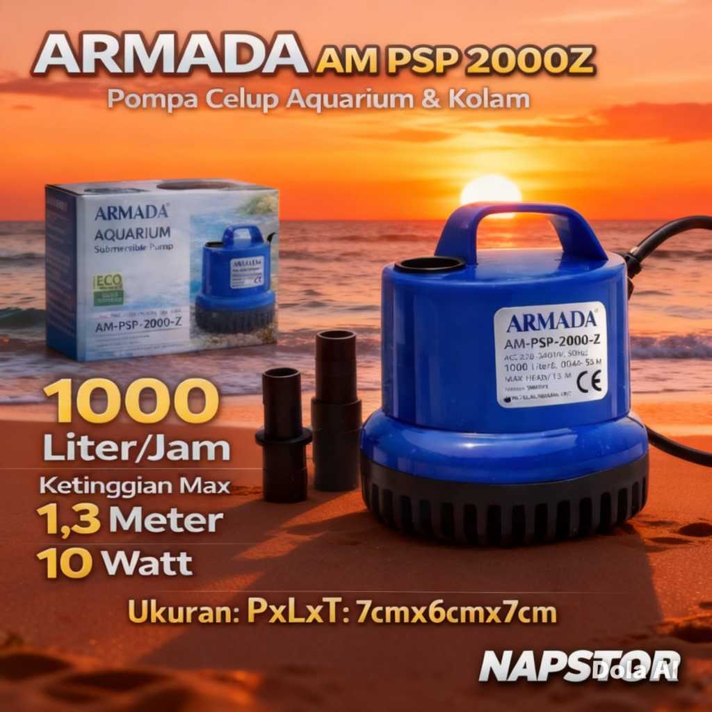 Mesin Pompa Celup PENGUIN ARMADA AM PSP 2000Z 2000 Z Filter Bawah Aquarium Aquascape Air Terjun Kola