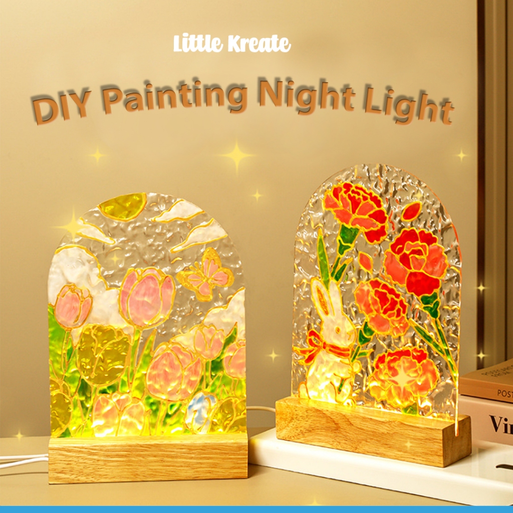Little Kreate - DIY Painting Night Light - Melukis Lampu - Prakarya - Hand - Painted