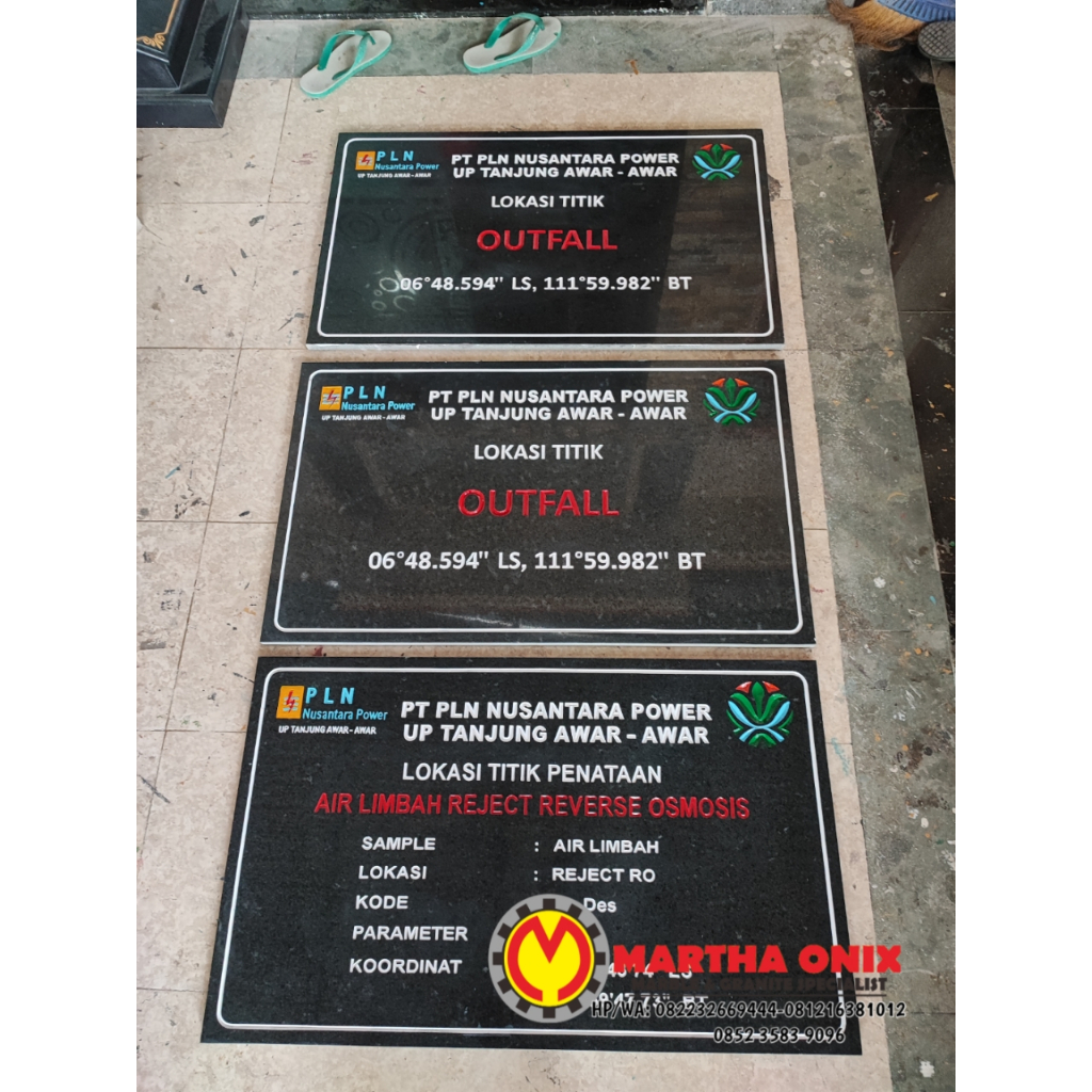 Prasasti peresmian marmer, Batu prasasti pembangunan marmer ukuran 60x120 cm