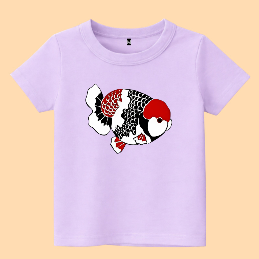 Baju kaos anak ikan mas koki kartun lucu