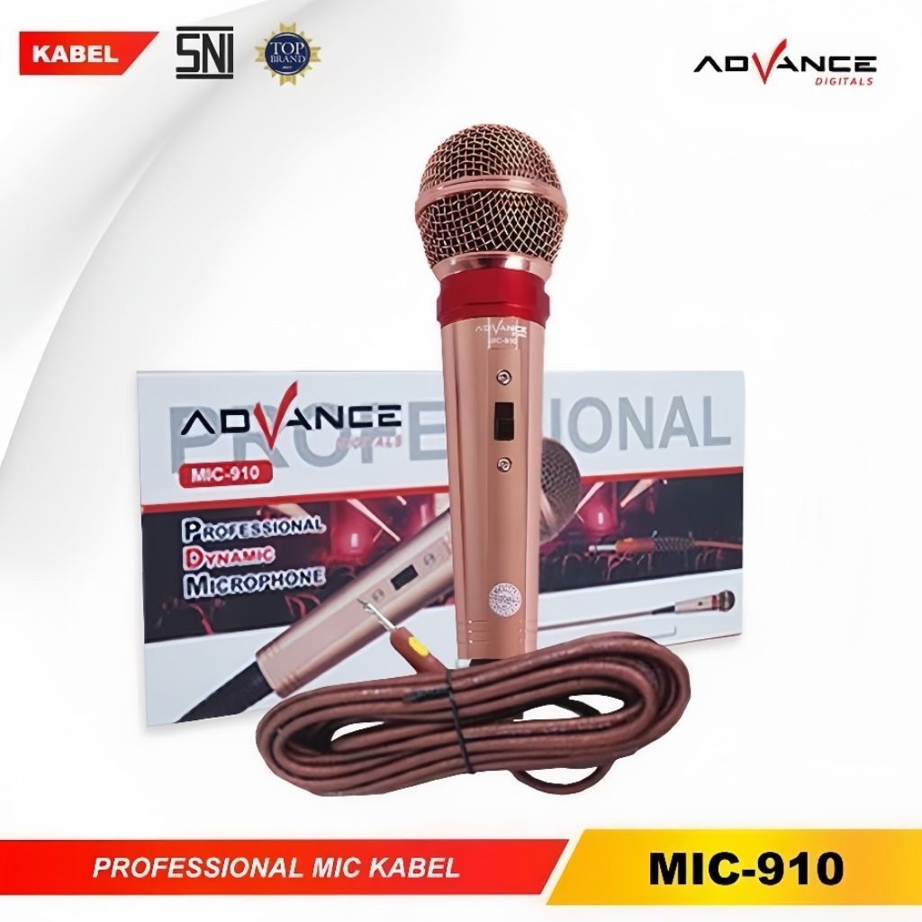 Microphone kabel Advance Mic-910/Mic kabel bagus suara jernih advance/Mic kabel panjang 6 meter kual