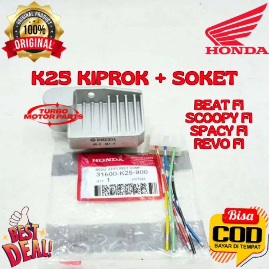KIPROK + SOKET ORIGINAL HONDA KODE K25, KIPROK + SOKET BEAT FI, KIPROK + SOKET SCOOPY FI, KIPROK + S