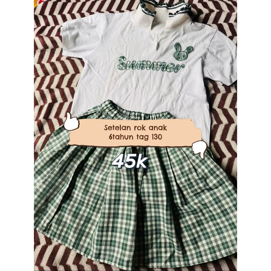 preloved setelan rok anak perempuan