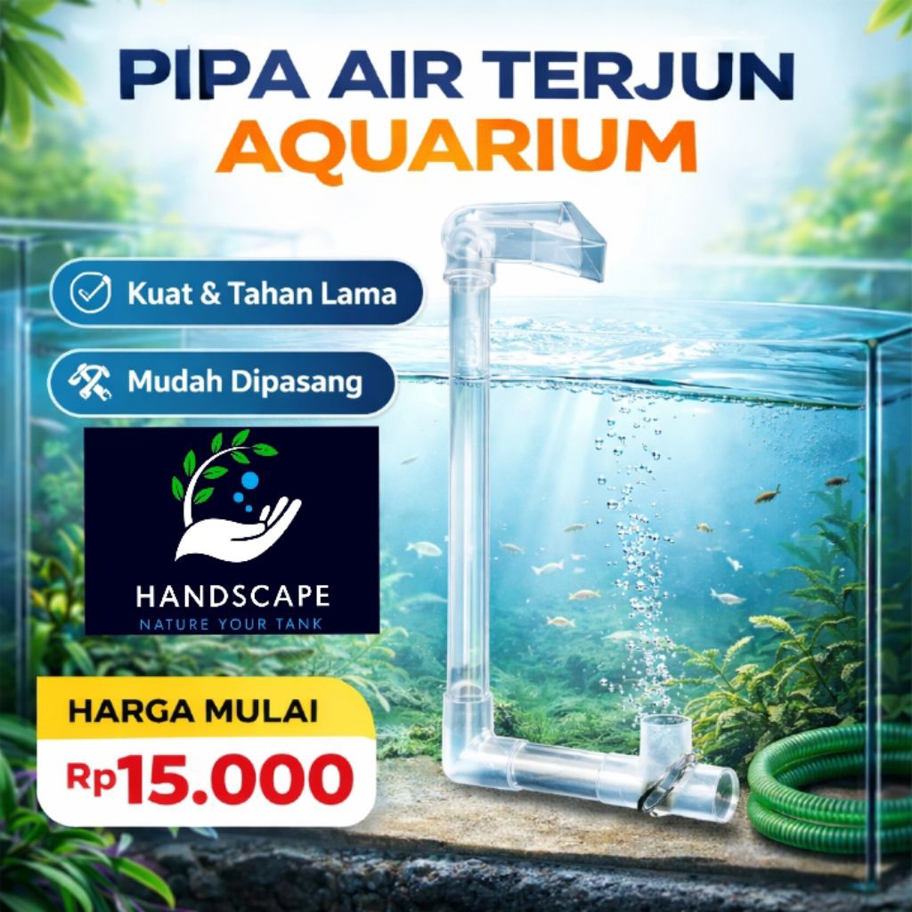 Rangkaian pipa air terjun pasir aquascape