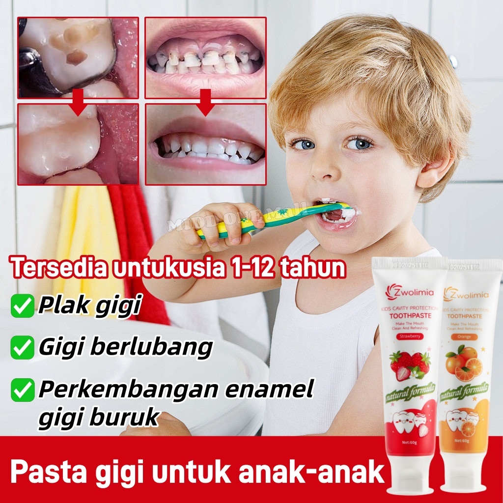 Pasta Gigi Anak Untuk Gigi Karies Odol Gigi Pemutih Dan Karang Gigi Untuk 2-12 Tahun Melindungi Gigi