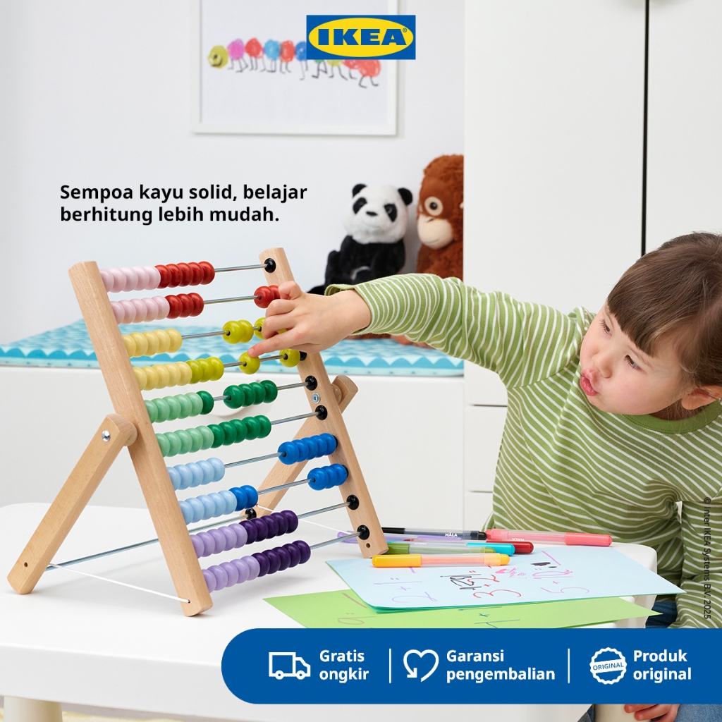 IKEA UNDERHALLA Sempoa / Abacus Mainan Anak Edukasi Aneka Warna