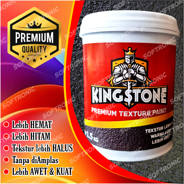 KINGSTONE Premium Texture Paint Original Cat Tekstur Pasir Box Speaker Bok Speker Salon 1,5 Kg bukan