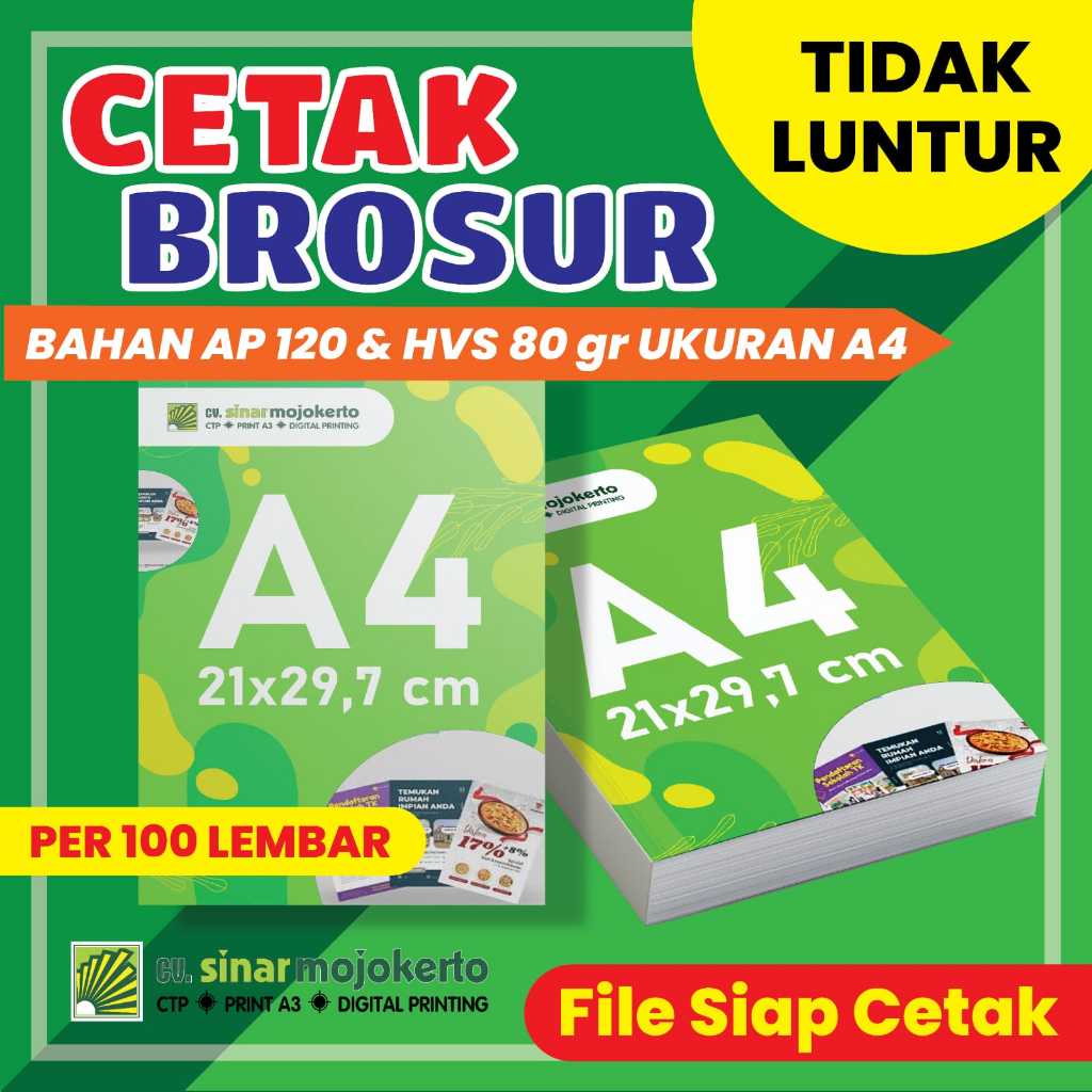 Cetak Brosur ART PAPER A4 TERMURAH [ 1 SISI / 2 SISI ] || CETAK FLYER A4 || BROSUR A4