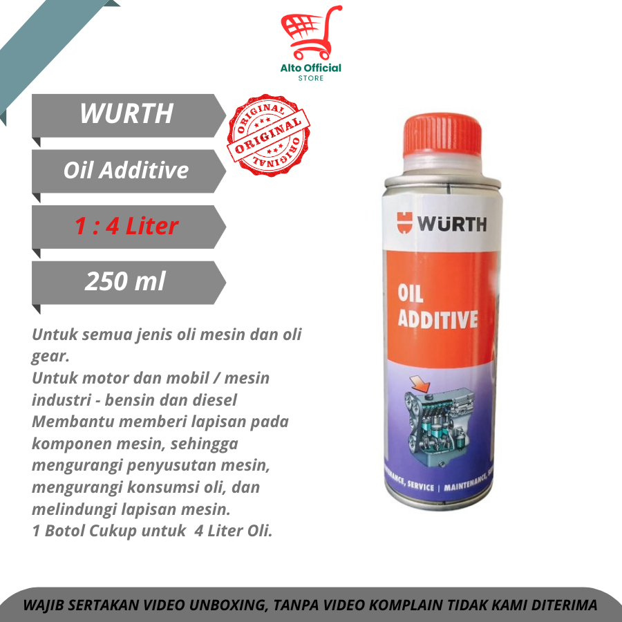 Wurth Oli Additive Oil [250ml] - Aditif Vitamin Oli Mesin Bensin & Diesel