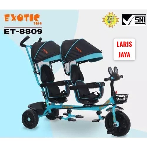 [ BONUS BELL ] Sepeda anak roda tiga kembar EXOTIC ET 8809 sepeda anak kembar roda 3 SEPEDA ANAK KEM