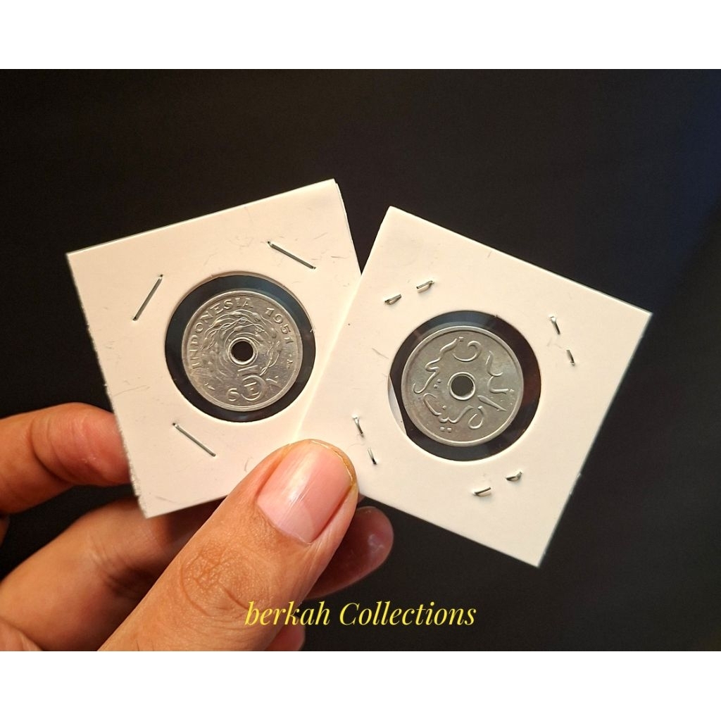 uang koin kuno 5 sen lubang bolong alumunium 1951 gress