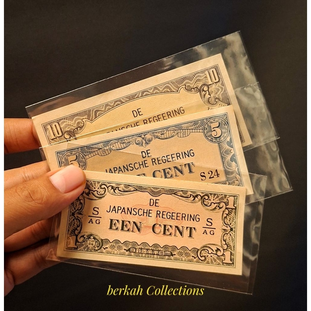 uang mini set Djr 1 cent 5 cent dan 10 cent bagus 3 lembar