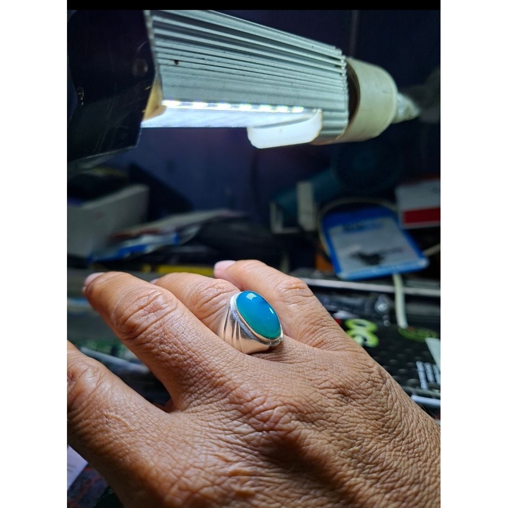 Bacan Doko kristal Ngair ring perak