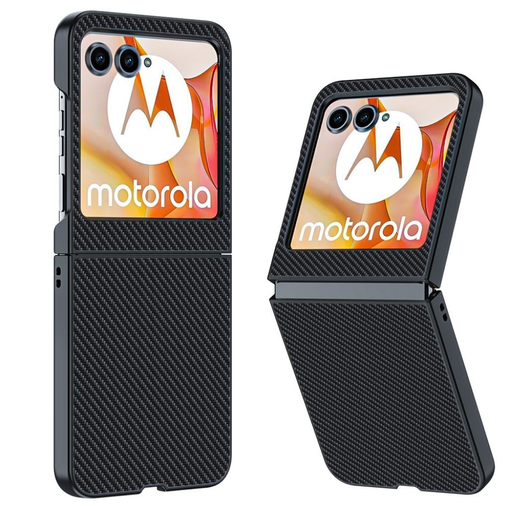 Premium Carbon Fiber Leather Hardcase for Motorola Razr 5G 2020 / Razr 2022 / 40 Ultra / 50/50 Ultra