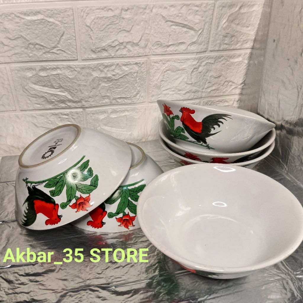 MANGKOK KERAMIK BAKSO CAP AYAM JAGO