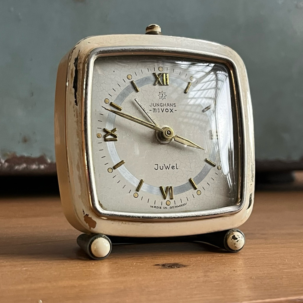 Jam Meja Vintage Junghans Bivox Juwel 1950s Jerman | Mid Century Clock