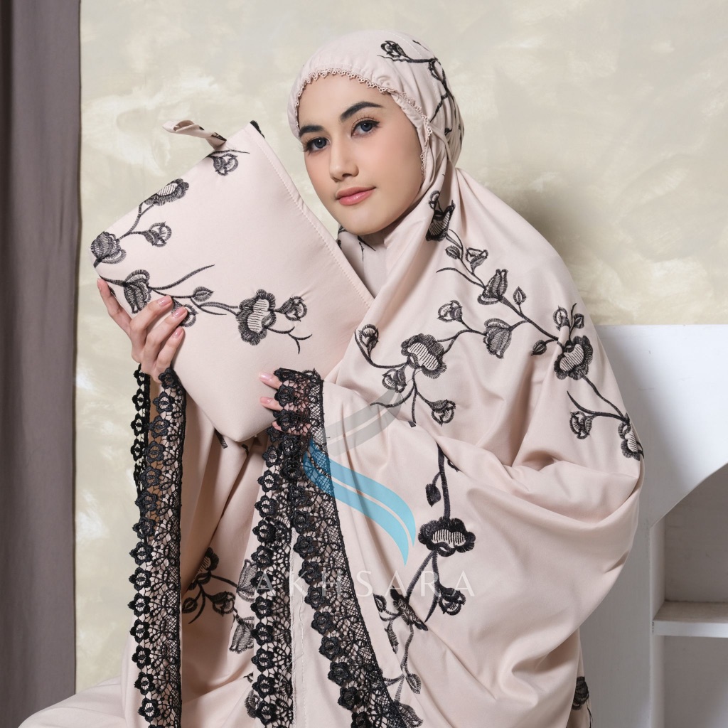 AKHSARA - Mukena Dewasa Katun Premium Bordir Azzahra Renda Mewah