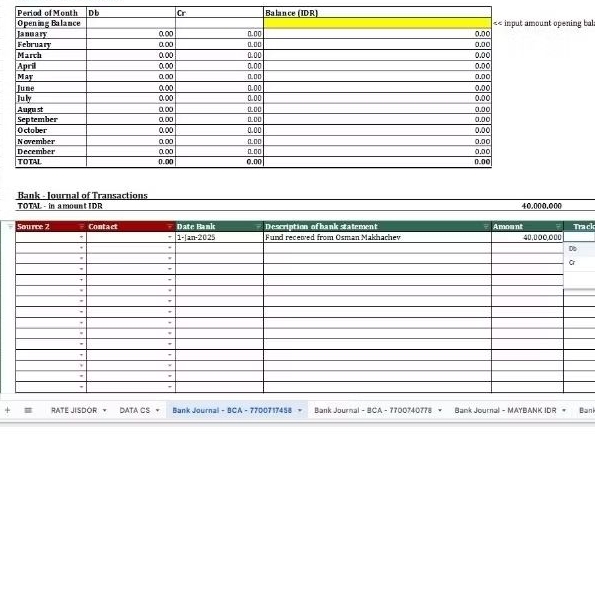 Jasa Rekap Mutasi Bank Perapian dg Excel dari Rekening Koran Usaha
