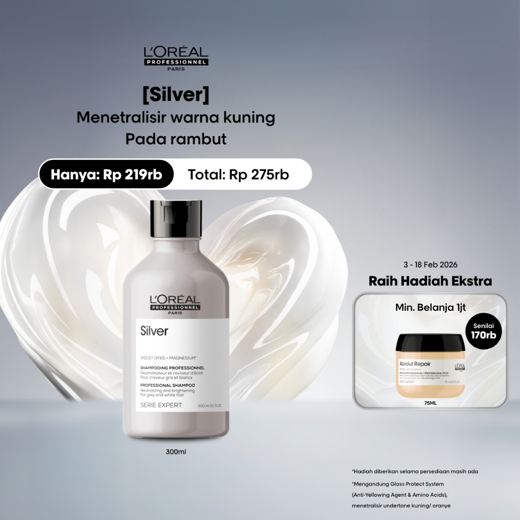 Serie Expert Silver Shampoo 300 ml Untuk Rambut Diwarnai by L'Oreal Professionnel